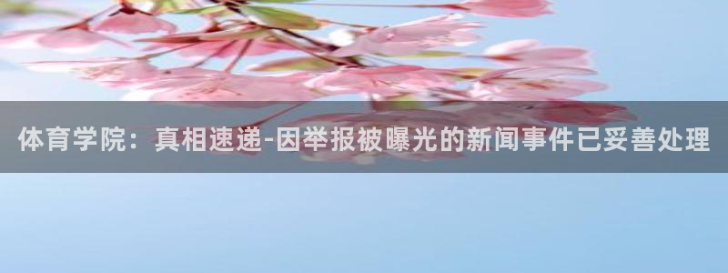 永利皇宫酒店图片：体育学院：真相速递-因举报被曝光的新闻事件已妥善处理