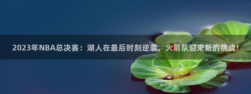 澳门永利集团董事长：2023年NBA总决赛：湖人在最后时刻逆袭，火箭队迎来新的挑战!
